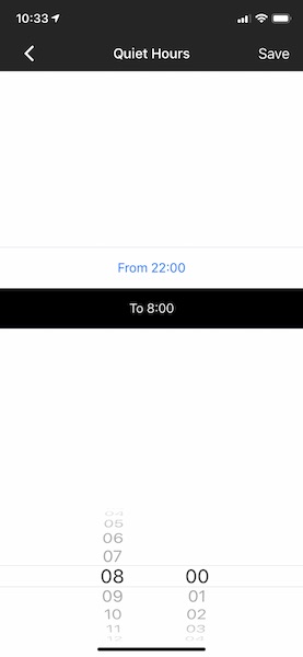 Innway app iOS quiet hours set