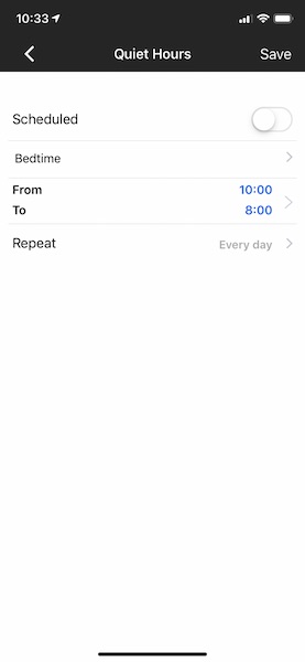 Innway app iOS quiet hours