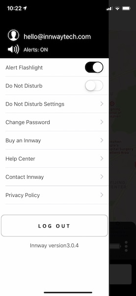 Innway app iOS settings