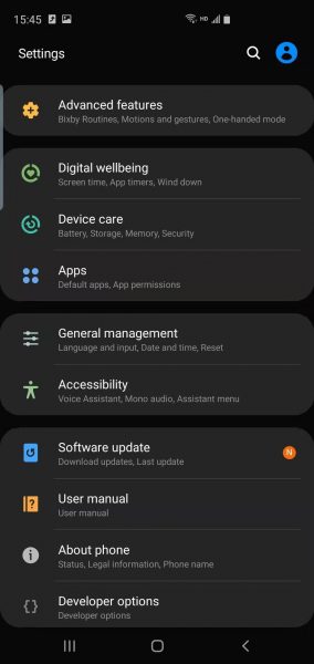 Samsung S10 Plus battery optimization 2