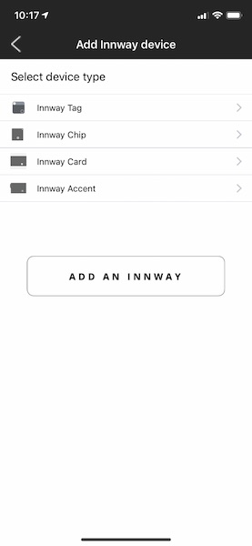 Innway app iOS add device