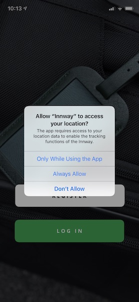 Innway app iOS location services
