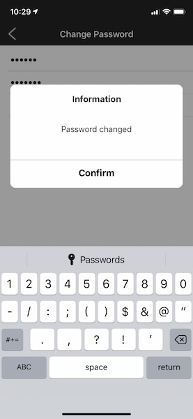 Innway app iOS password changed