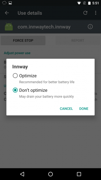 Huawei Nexus battery optimization 6